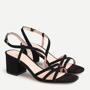 NEW J.Crew WOMEN'S Odette strappy sandals in suede Size: 6H MEDIUM AN890 BK BE